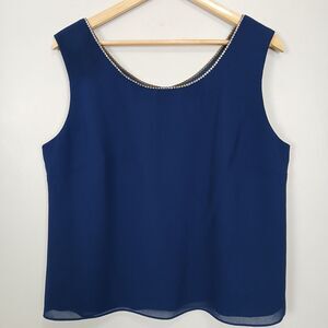 Vintage Dela-Jo Tank Top Women 1X Rhinestones Elegant Luxury Glam Classic Formal